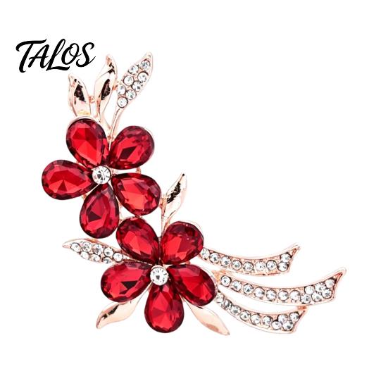 Bridal Bouquet Pins Rhinestone Flower Branch Brooch for Women, Elegant Floral Lapel Pin, Women Fashion Accessories Costume Pin Coat Shirt Bag Banquet
