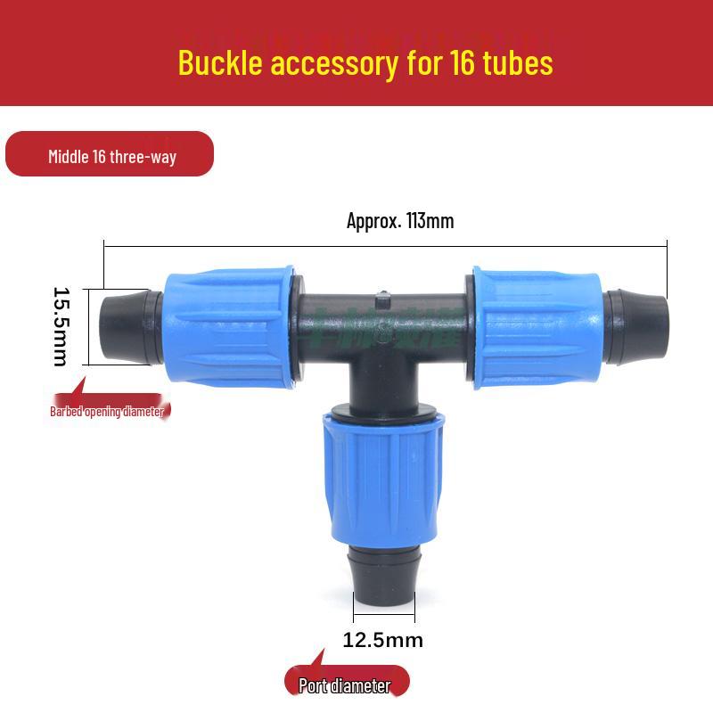 16PE Drip Irrigation Locking Pipe Fittings: Elbow, Tee, Plug, Bypass, Straight Connectors