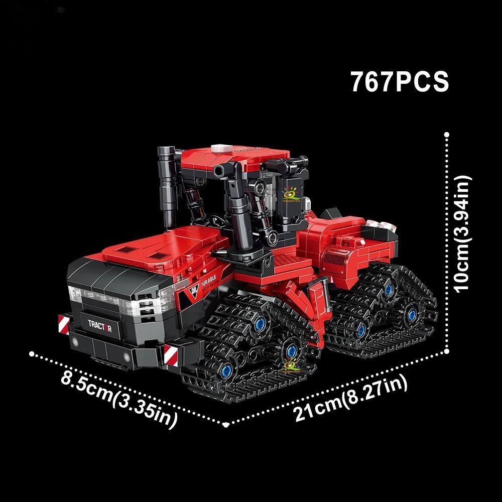 Farmer Truck Model Building Blocks, Tractor, Plowing Machine, Harvester, vehicles,MOC,car Building Blocks,city Construction Toys