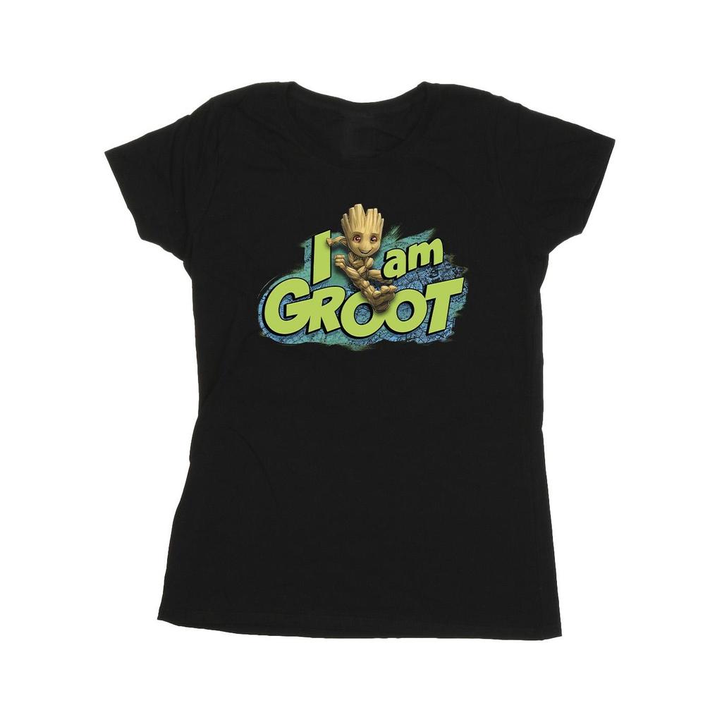 Marvel Damen/Damen Guardians Of The Galaxy I Am Groot Springen Baumwoll-T-Shirt