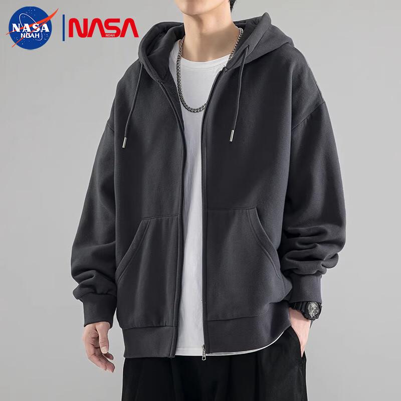 NASA NOAH Unisex American Style Hooded Cardigan Sweatshirt Jacket