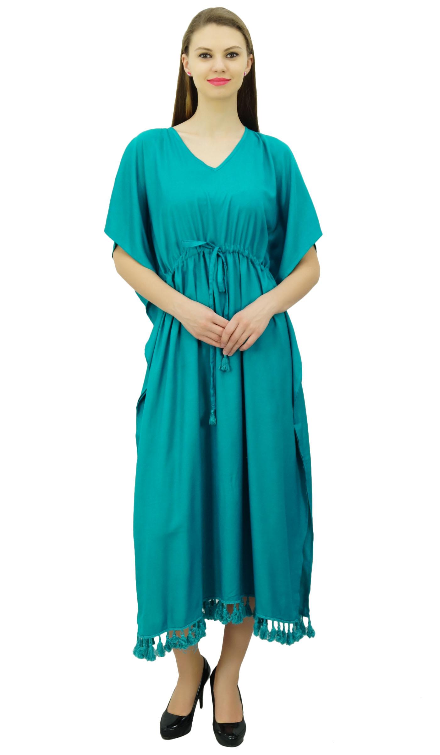 

Жіноче довге максі-кімоно-кафтан, нічна сукня з віскози, кафтан із китицями та шнурками 8 чирковий