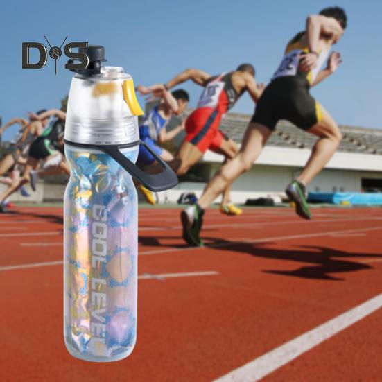 500ML Sports Water Bottle Insulated Bike Water Bottle with Spray Mist Portable Leak-Proof Cold Water Bottle for Gym Cycling Climbing