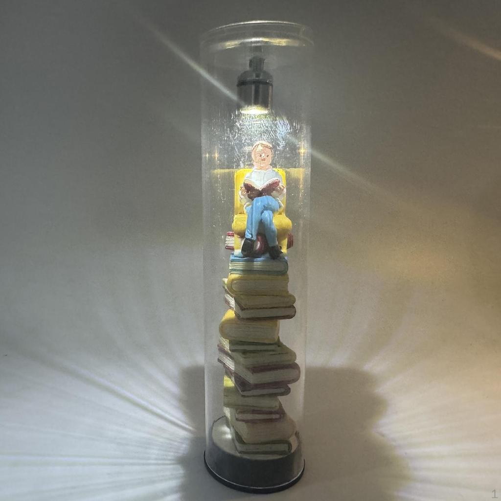 Reader Night Light Bedside Lamp Sculpture LED Book Corner Dome Stacked Books for Hotel