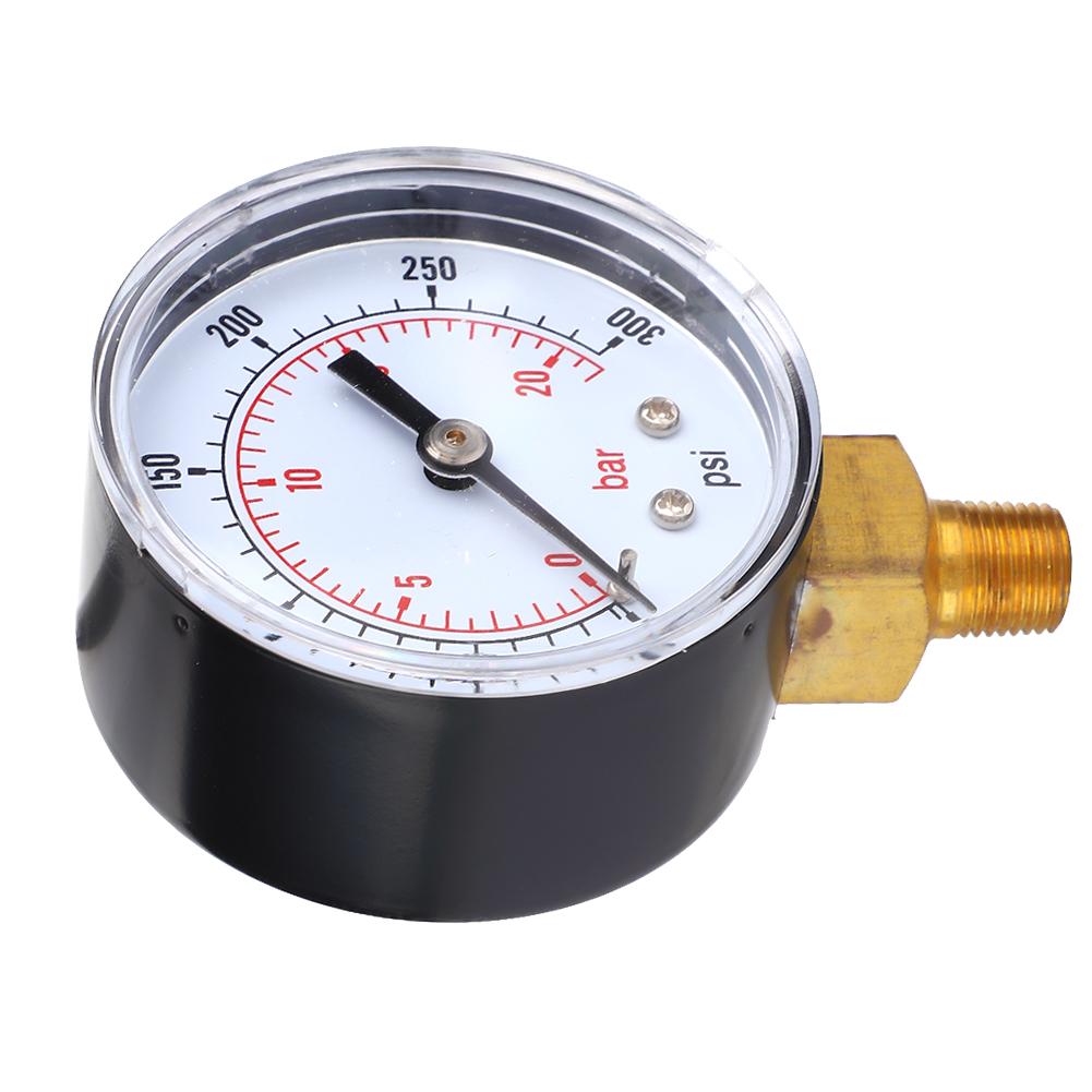 Pressure Gauge 50mm Dial 18 BSPT Bottom Connection for Air Water Oil Gas (0300PSI 020Bar )