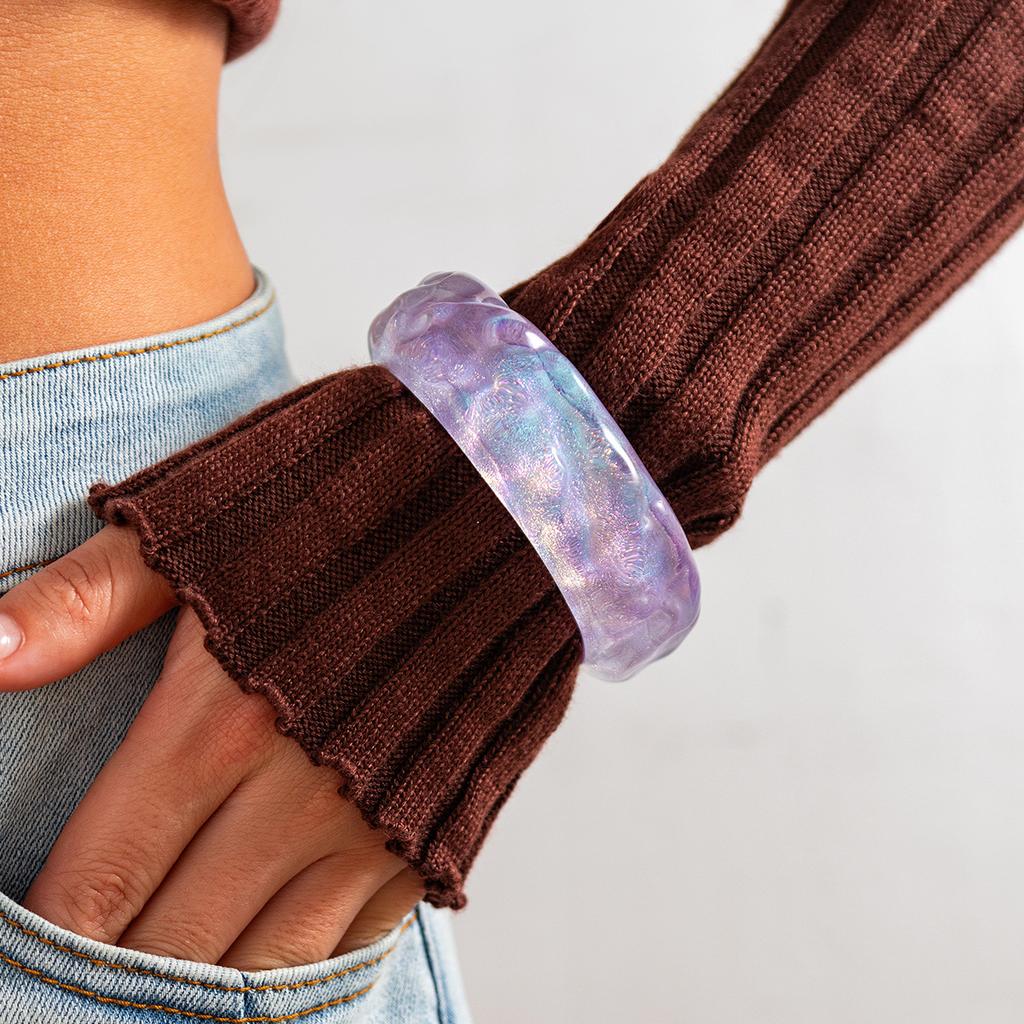 Exaggerated Sweet And Cool Wind Glitter Powder Wide Bracelet, Fashionable Irregular Imitation Pearl Bracelet Bracelet