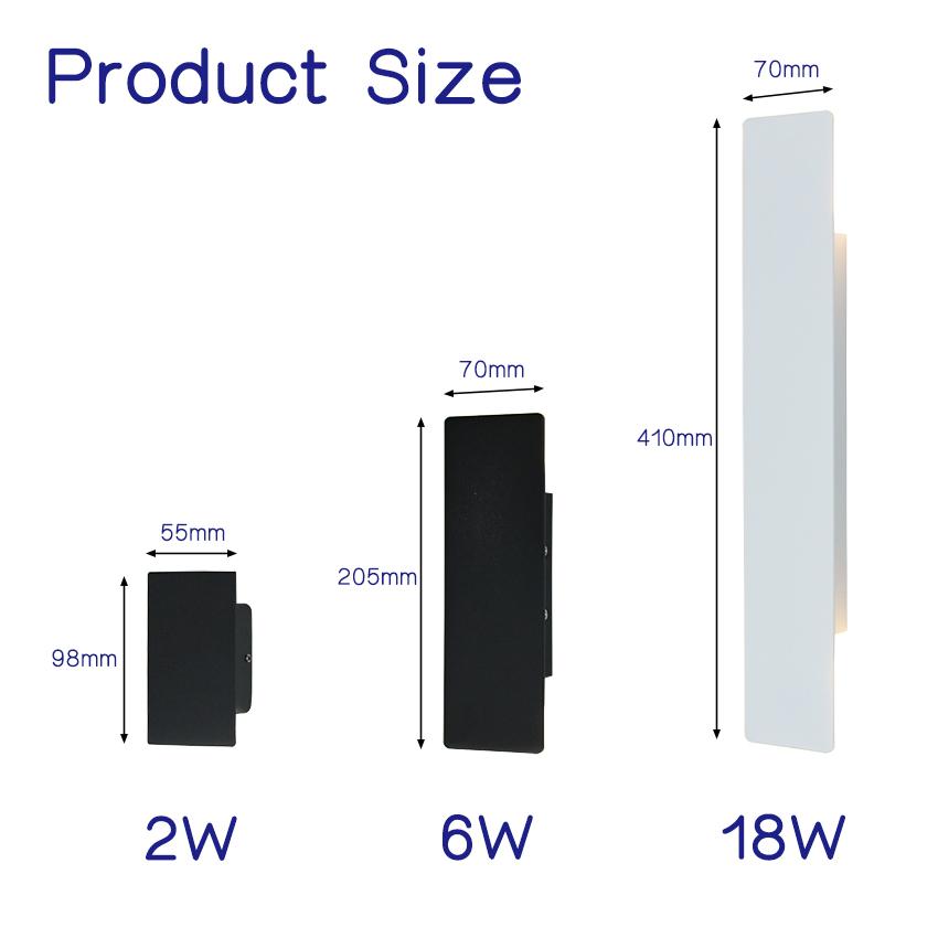 Aluminum LED Wall Lamp, Modern and Minimalist Ourdoor Indoor Lighting, Bedside Decorative Lamp, Corridor Wall Lamp