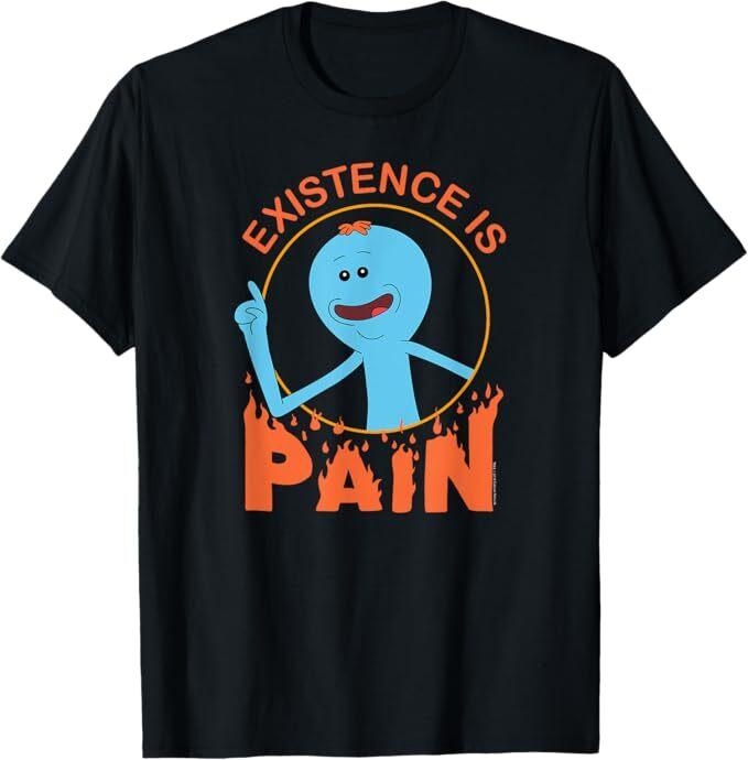 Rick and Morty Mens T-Shirt Mr Meeseeks Existence is Pain XL