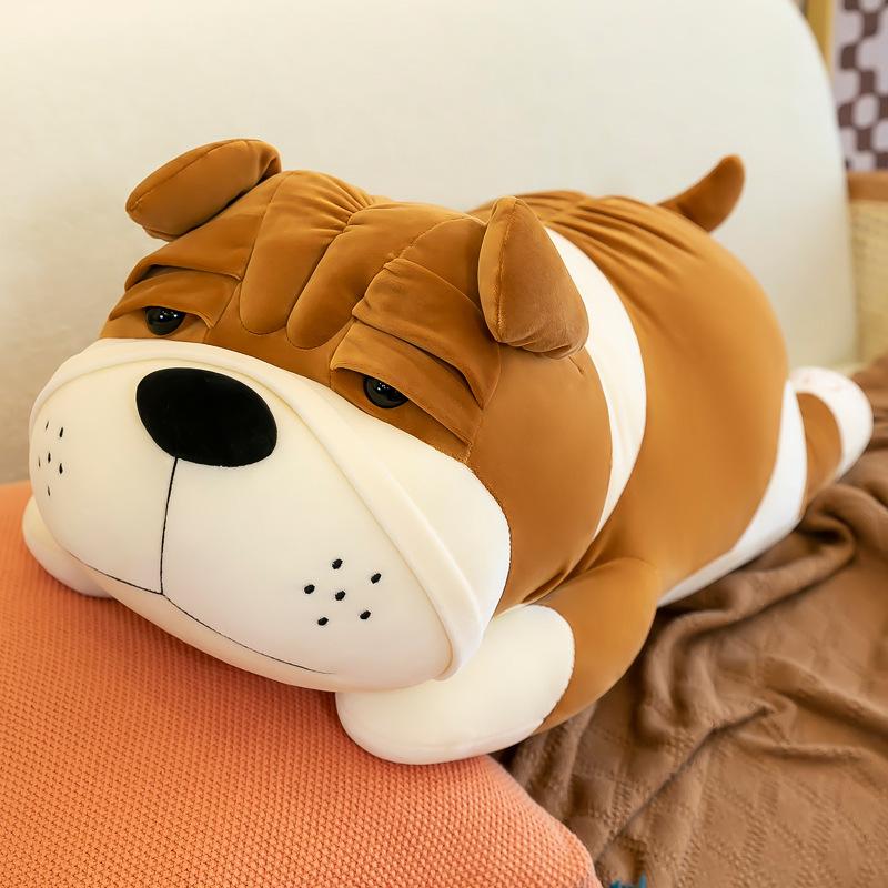 Sleeping on the bed with the Shar Pei dog plush toy doll, doll throw pillow for cute birthday gifts