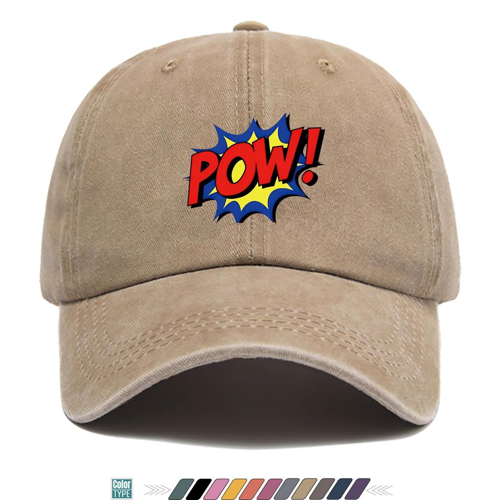 Pc American Retro Comic Book Style POW Print Baseball Cap Trucker Hat Comfortable Breathable Fashionable Beautiful Cartoon Ga