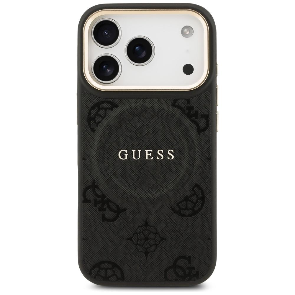 Guess Peony Hot Stamp MagSafe Case for iPhone 17 Pro Black