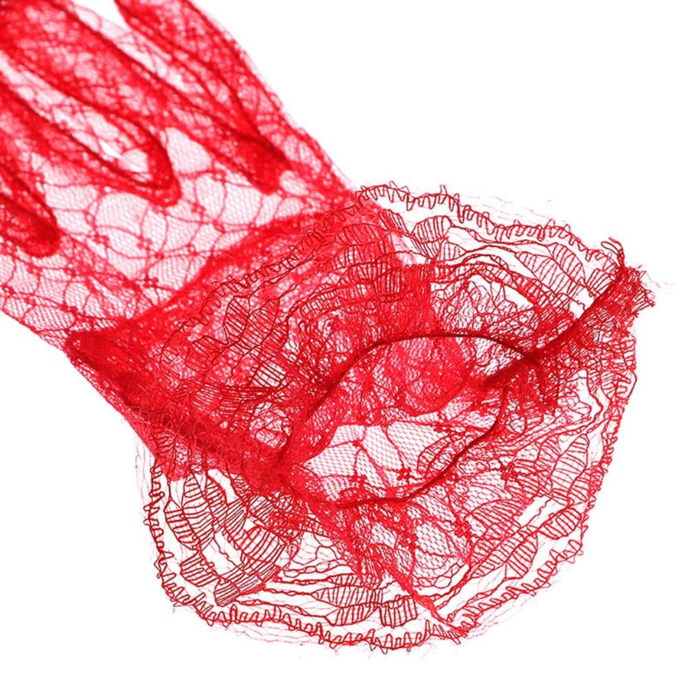 Cosplay Short Autumn Dinner Dress Banquet Wedding Bridal Mesh Gloves Thin Mittens Lace Gloves