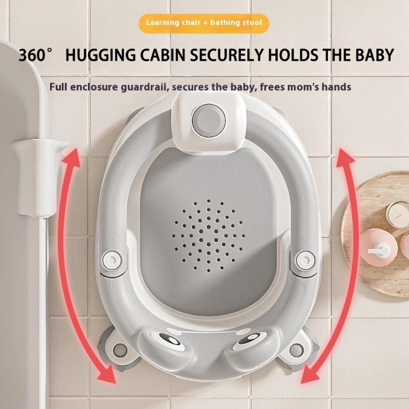 Ergonomic Bath Seat Baby Bath Support Chair For Infants Slip Resistant Design Lightweight Easy To Move Stool