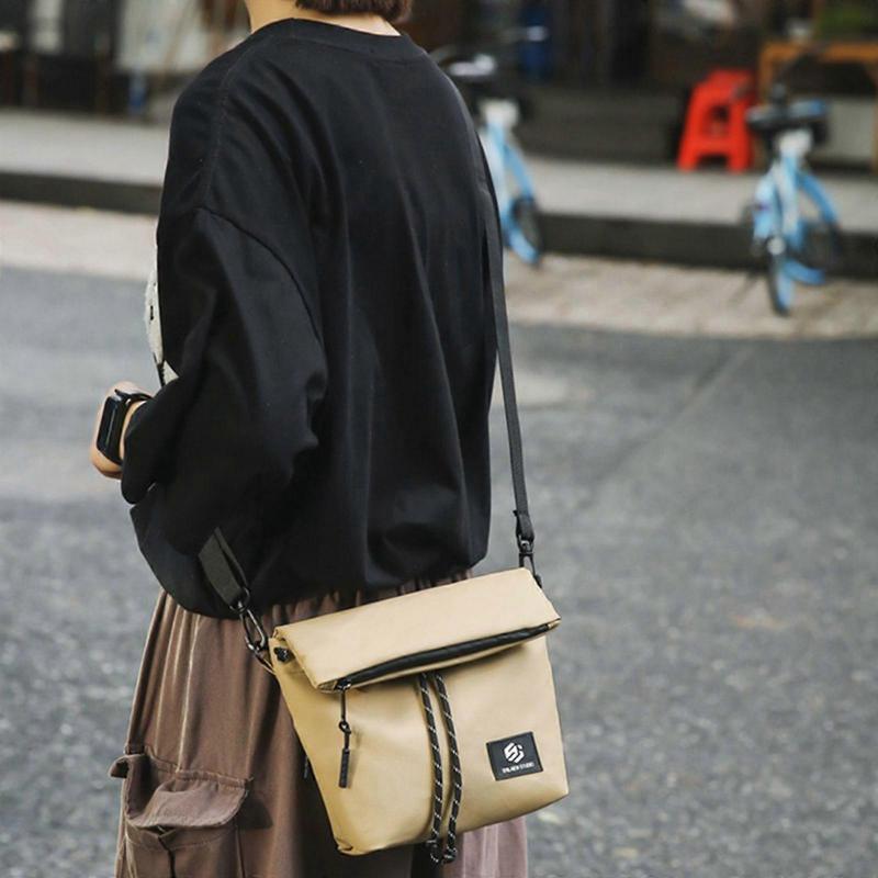 Japanese Shoulder Bag Casual Crossbody Bags Spacious Practical Fabric Chest Pack with Adjustable Strap for Daily Use  White