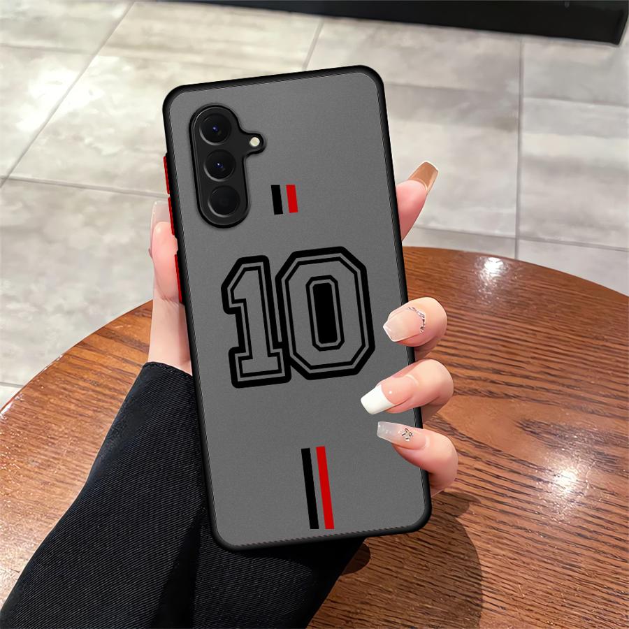 FootBall Number Case for Samsung Galaxy A73 A33 A35 A34 A36 A17 A52 A52S A72 A56 A55 A54 A16 A15 A14 A23 A53 Phone Cover