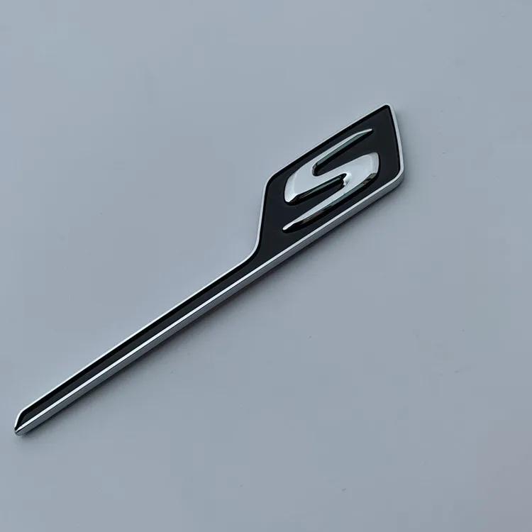 1Pc Car Styling New Long S R Letter Trunk Emblem Logo Badge Sticker For GTR GTS C63S E63S GLC63S GLE63S
