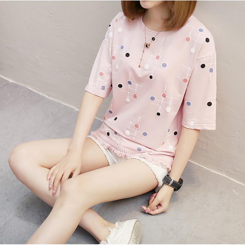 

2025 летние женские футболки с коротким рукавом повседневные синие y2k топы женские графические кружевные принты модные женские футболки женские футболки топы XL