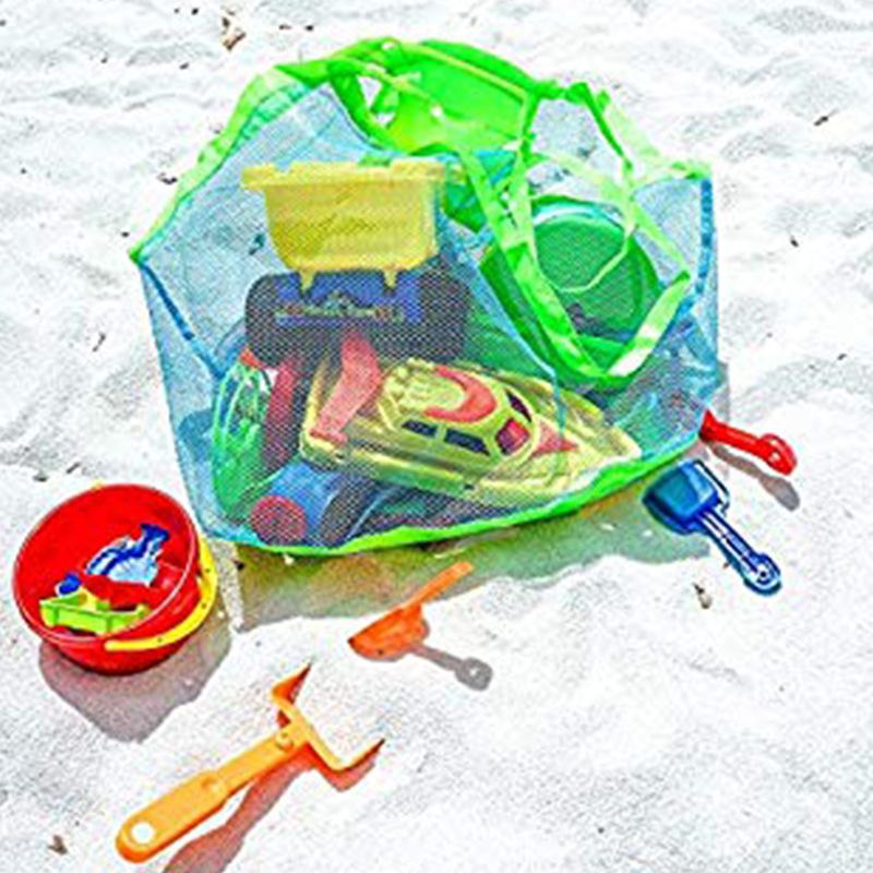 Breathable Beach Bag Mesh Sand Indoor and Outdoor Durable Portable Handbag 1pcs Swimming Sports Toy Storage Bag