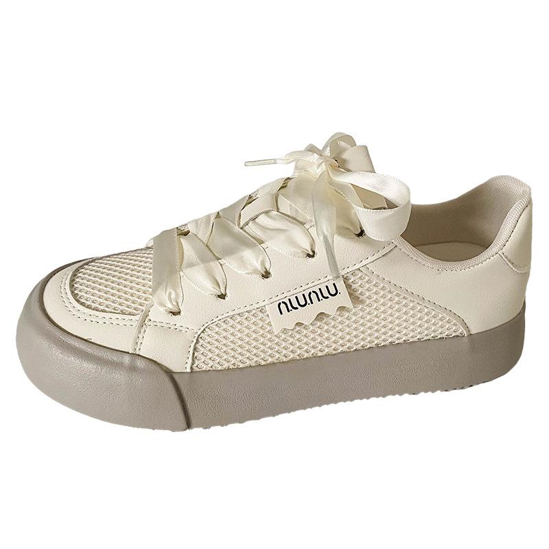 

6532 latex insole/mesh breathable thick-soled white shoes women s summer explosion 2024 new versatile board shoes 40