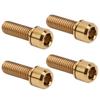 4Pcs Portable M6x18 Titanium Alloy Mountain Bicycle Road Bike Stem Screw High Strengthgolden