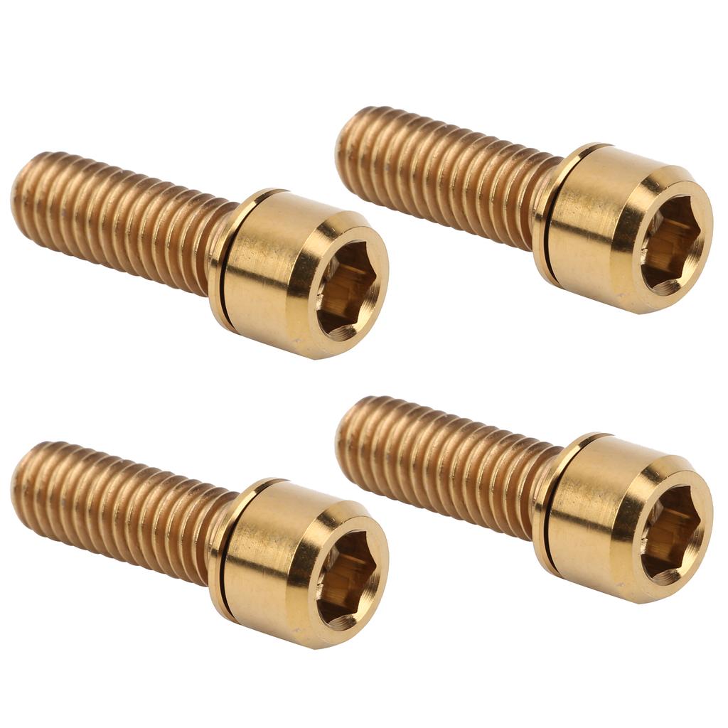 4Pcs Portable M6x18 Titanium Alloy Mountain Bicycle Road Bike Stem Screw High Strengthgolden