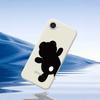 For iPhone 16e Case Black Bear Back Pattern Printing Straight Edge TPU Phone Back Cover
