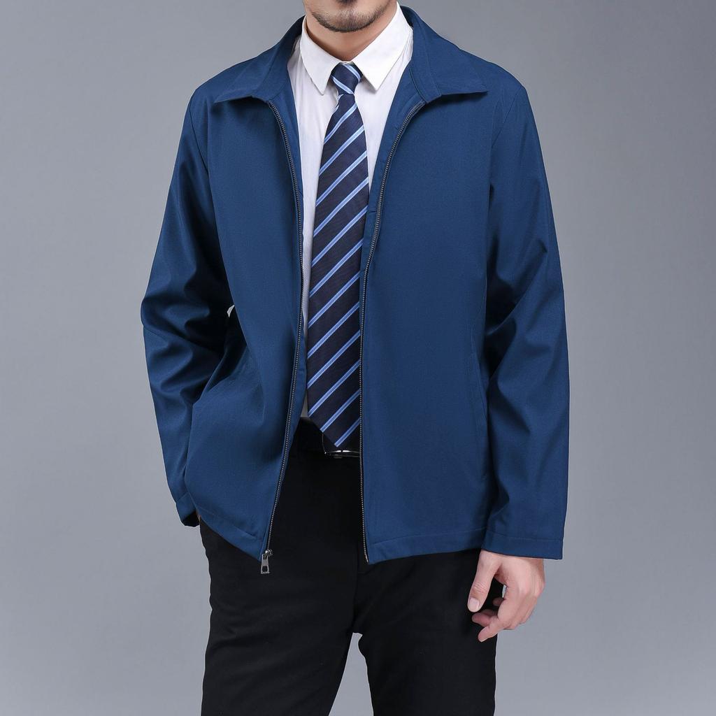 New Autumn and Winter Large Size Men's Jacket Men's Loose Casual Business Lapel Middle-aged and Elderly Jacket Jacket