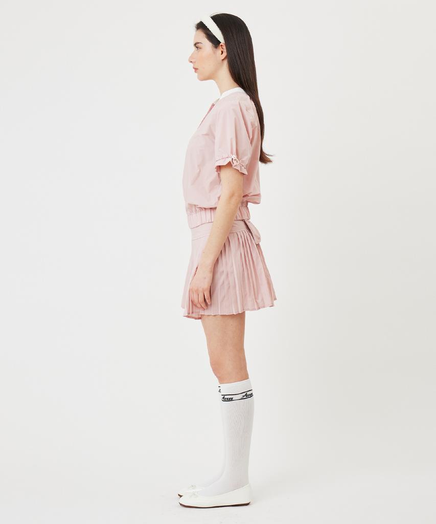 A Ben Flare Pleated Skirt Pink