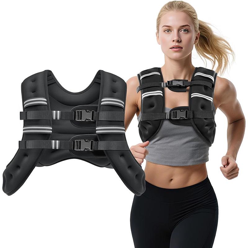 Adjustable Reflective Fitness Weighted Vest with Detachable Weights