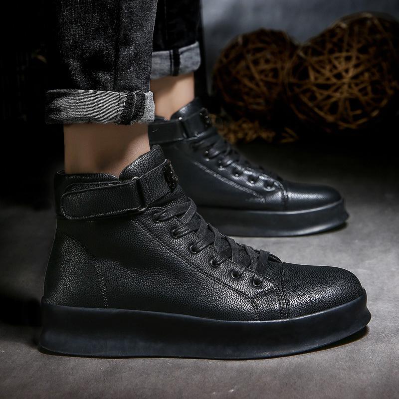 Newest Men Casual Shoes Men Ankle Boots Winter High-Cut Leather Sneakers Platform Skate Running Sport Shoes Boots Footwear