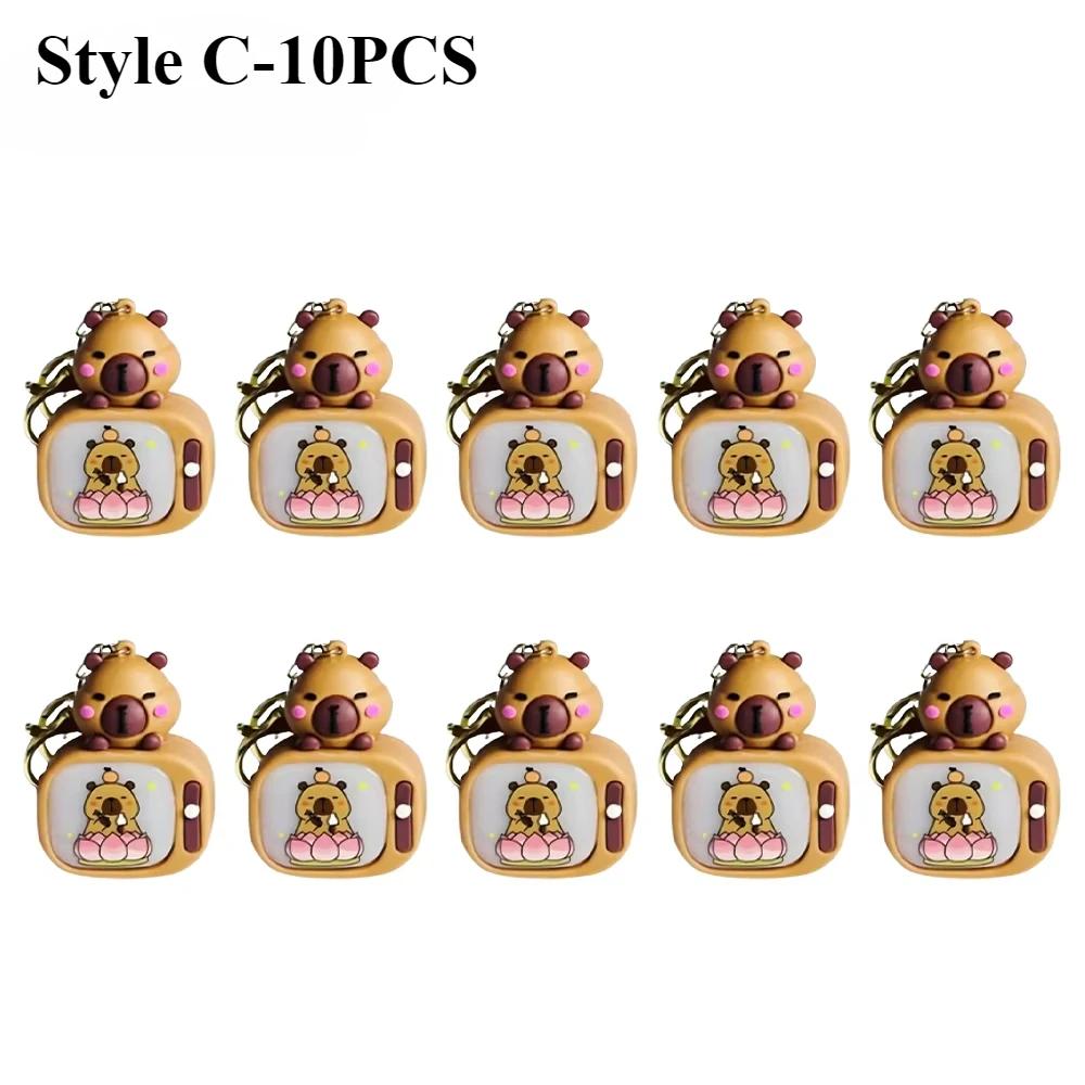 1/3/5/10/20PCS New Light-up Capybara Keychain Creative Lighted Capybara TV Type Bag Charm Children's Birthday Gift Holiday Gift