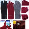 New Female Autumn Winter Warm Gloves Fleece Lined Thermal Full Finger Warm Gloves Women Cotton Touch Screen Gloves