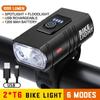 MTB Mountain Led Bicycle Lights Waterproof Safety Bike Front Light 6 Light Modes Waterproof Usb Cycling LED Bike Front Lamp