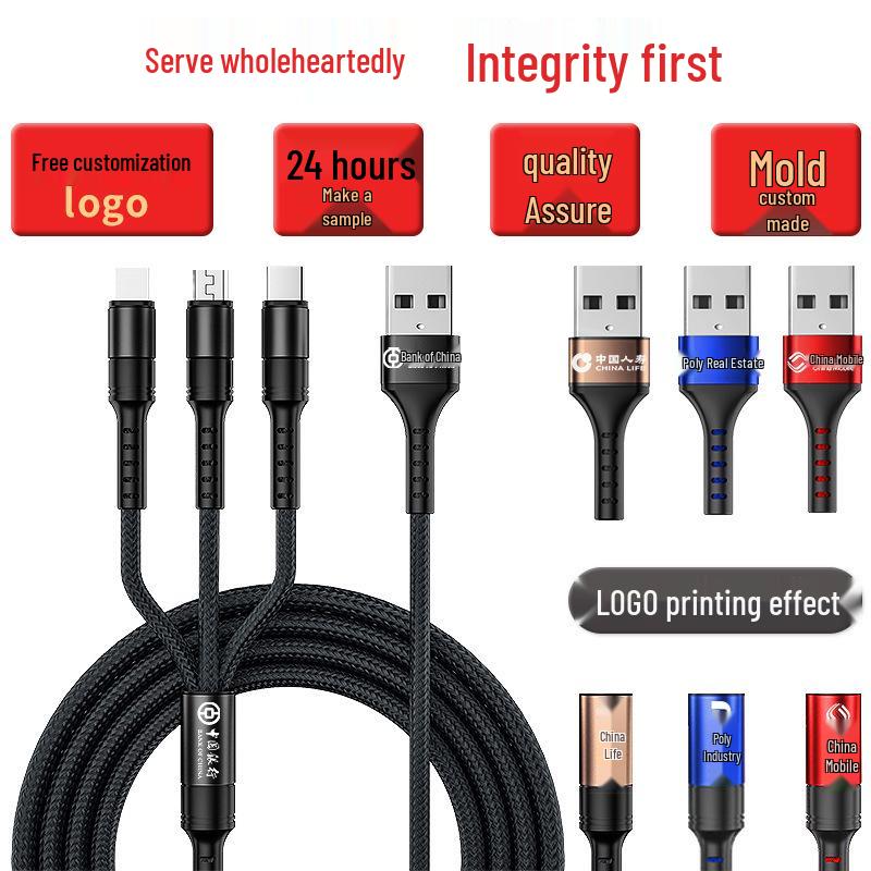 Universal 5A Fast Charging 3-in-1 Data Cable for Android, Apple, Huawei Mate40