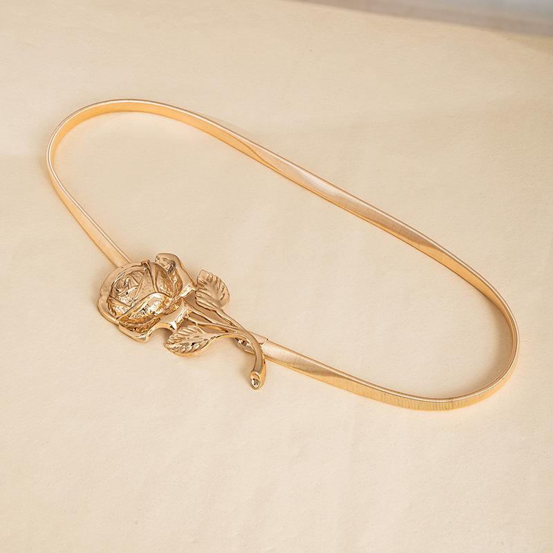 Wind Metal Belt Elastic Elastic Waist Chain Women'S Fashion Versatile Spring Dress Shirt Sweater Waist Seal