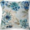 Retro American Plant Floral Print Linen Pillow Case Living Room Sofa Car Pillow Cushion