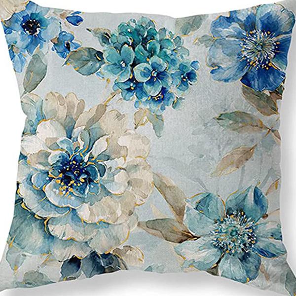 Retro American Plant Floral Print Linen Pillow Case Living Room Sofa Car Pillow Cushion