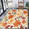 Autumn Maple Leaf Mushroom Area Rug Fall Berry Foliage Pattern Soft Floor Carpet for Living Room Bedroom Seasonal Home Decor Rug