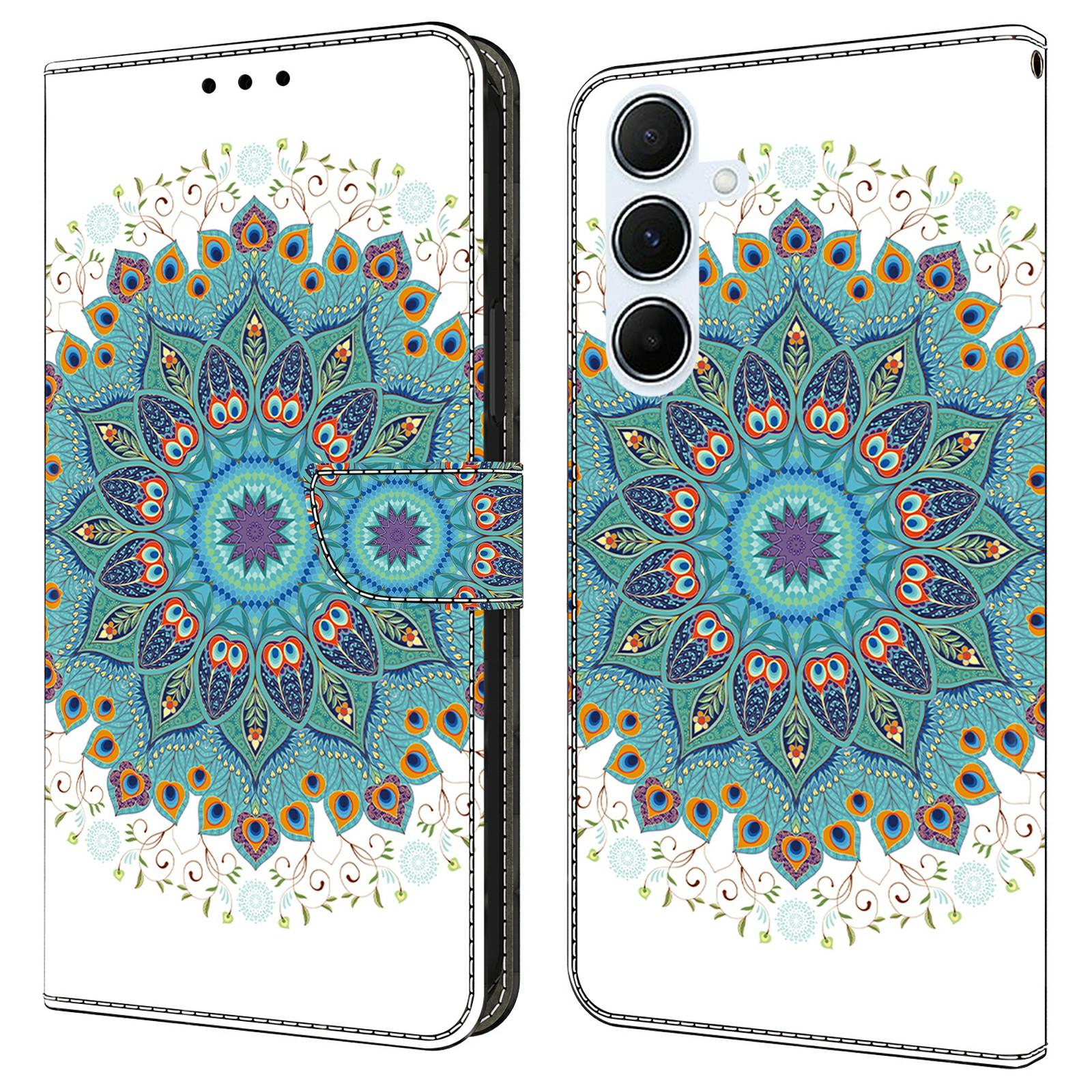 

For Samsung Galaxy S24 FE Case Pattern Printing Anti-Drop Leather Flip Wallet Phone Cover Peacock