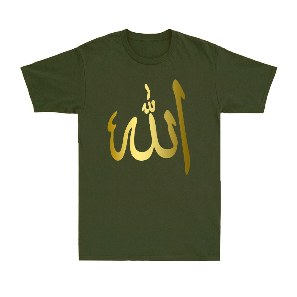 Arabic Symbol Allah Tshirt God Islam Muslim Golden Print Novelty Unisexs Tshirt