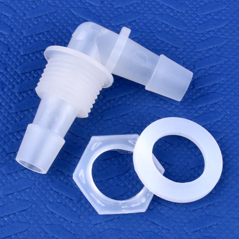 Pagoda Perforated Elbow Connector + Silicone Gasket Aquarium Tank Adapter Garden Water Hose Joint M6~G1/2 Thread To 2.4-11.1mm