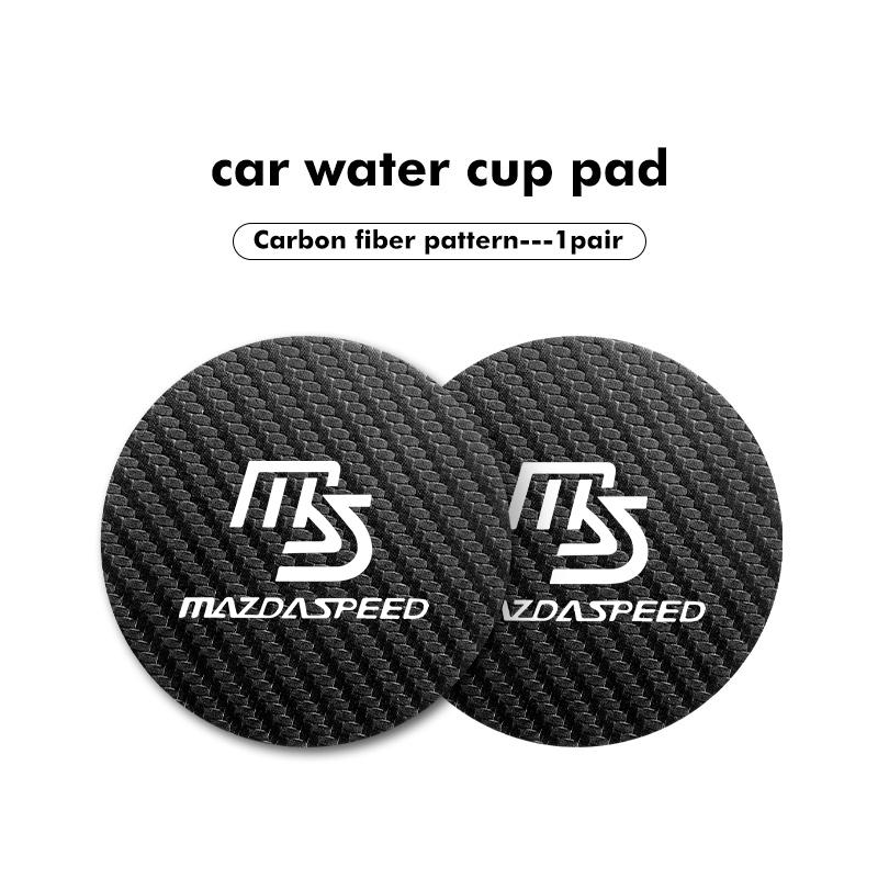 For Mazda 2Pcs Car Interior Leather Coaster Anti-noise Water Cup Pad 2 3 5 6 Axela Atenza Speed 6 CX3 CX4 CX5 CX7 CX8 CX9 MS g1