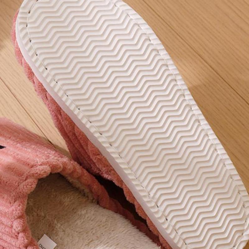Fashion Cute Cartoon Dachshund Corduroy Indoor Slippers Women 2025 Winter Warm Short Plush Non Slip Bedroom Slippers Couple's Slides