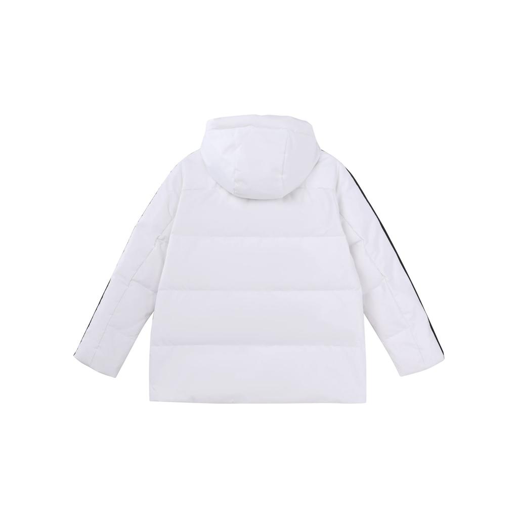 Adidas W 3St Puffjacke mit durchgehendem Reißverschluss und Kapuze mit Kordelzug Damenjacken Weiß HA1176