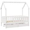 VidaXL Cadre de lit pour enfant et tiroirs 80x160cm bois de pin massif, lit pour enfant, lit simple pour enfant, lit maison 3302042