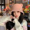 New Autumn and Winter Hat for Women Cute Little Bear Imitation Lamb Velvet Fisherman Hat Warm In Winter To Show The Face Small Pot Hat Trendy