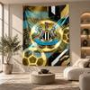 Dekoracyjny gobelin, Ścienna grafika z nadrukiem Newcastle United Football, Lekka ozdoba ścienna do sypialni
