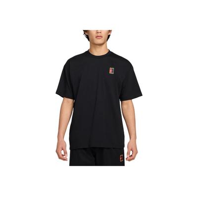 Solid Logo Crew Neck Loose Fit Short Sleeve T-Shirt Men Tops Black HJ3363-010