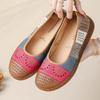 Mode Neue Echtleder Ballerinas Damen Sommer Atmungsaktive Schuhe Slipper Ausgehöhlte Krankenschwester Loafers Frau Vintage Fahr-Mokassins