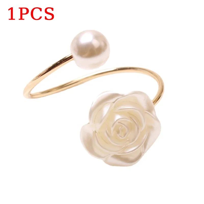 

96 шт., застежка для салфеток на День святого Валентина, жемчужная роза, креативное круглое кольцо для салфеток, образец номера, отель, бумажное полотенце, кольцо